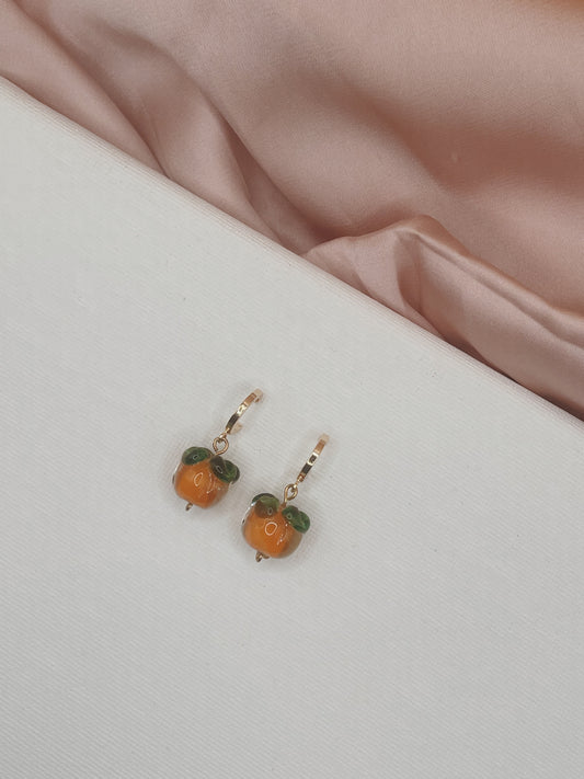 Orange/Persimmon Huggie Studs